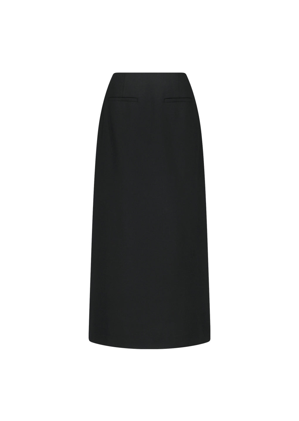 wool maxi long skirt, black