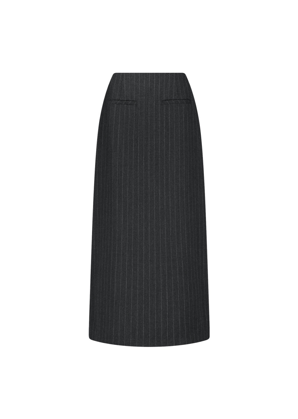 wool maxi long skirt, stripe