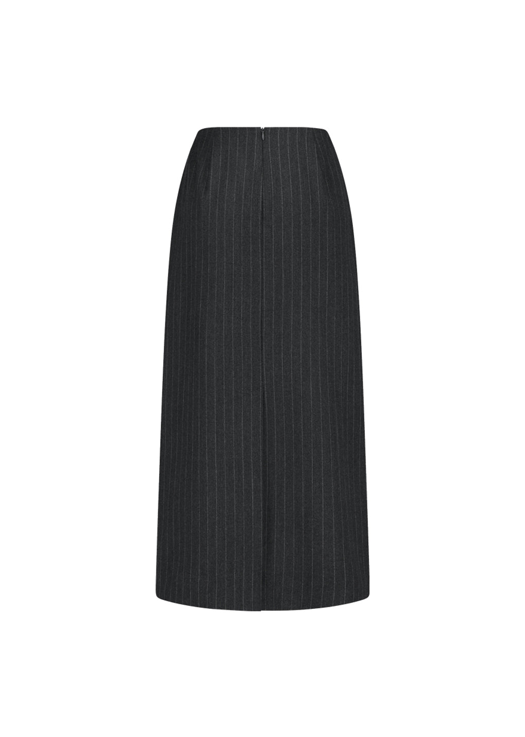 wool maxi long skirt, stripe