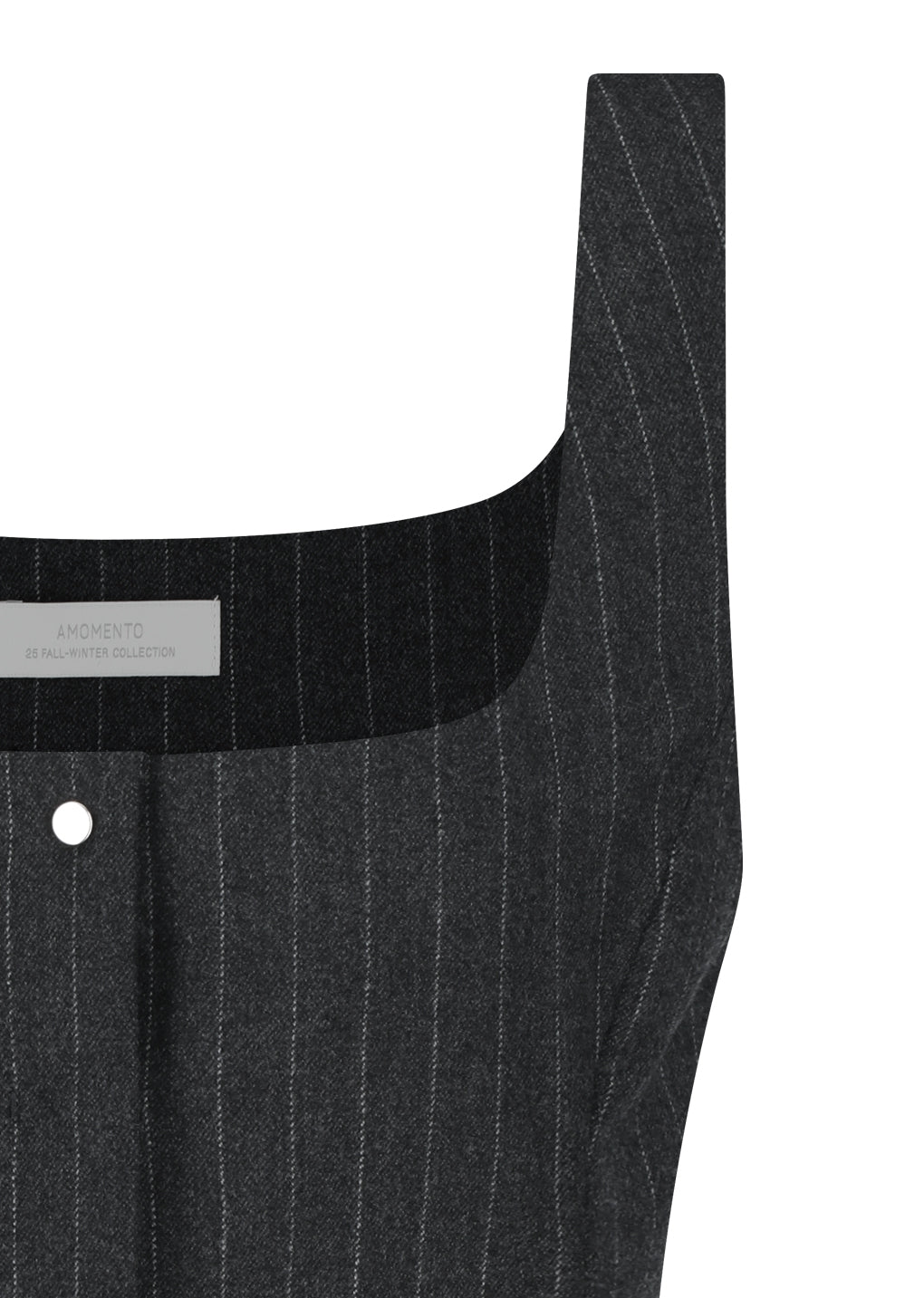 wool snap button down vest, stripe
