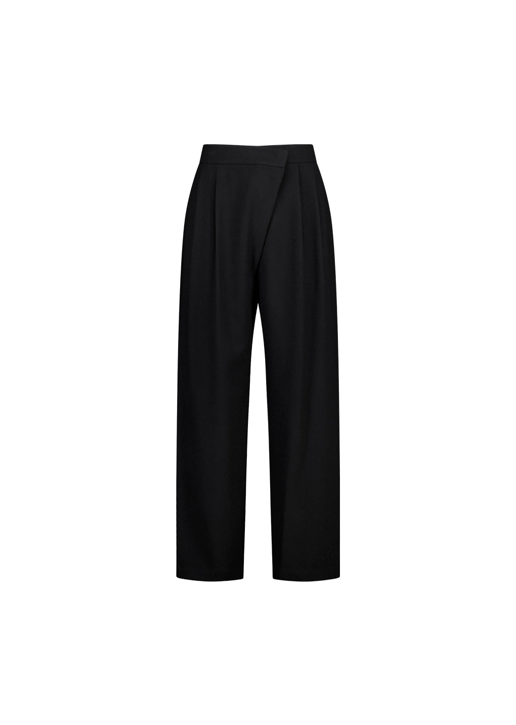wool wrap pants, black