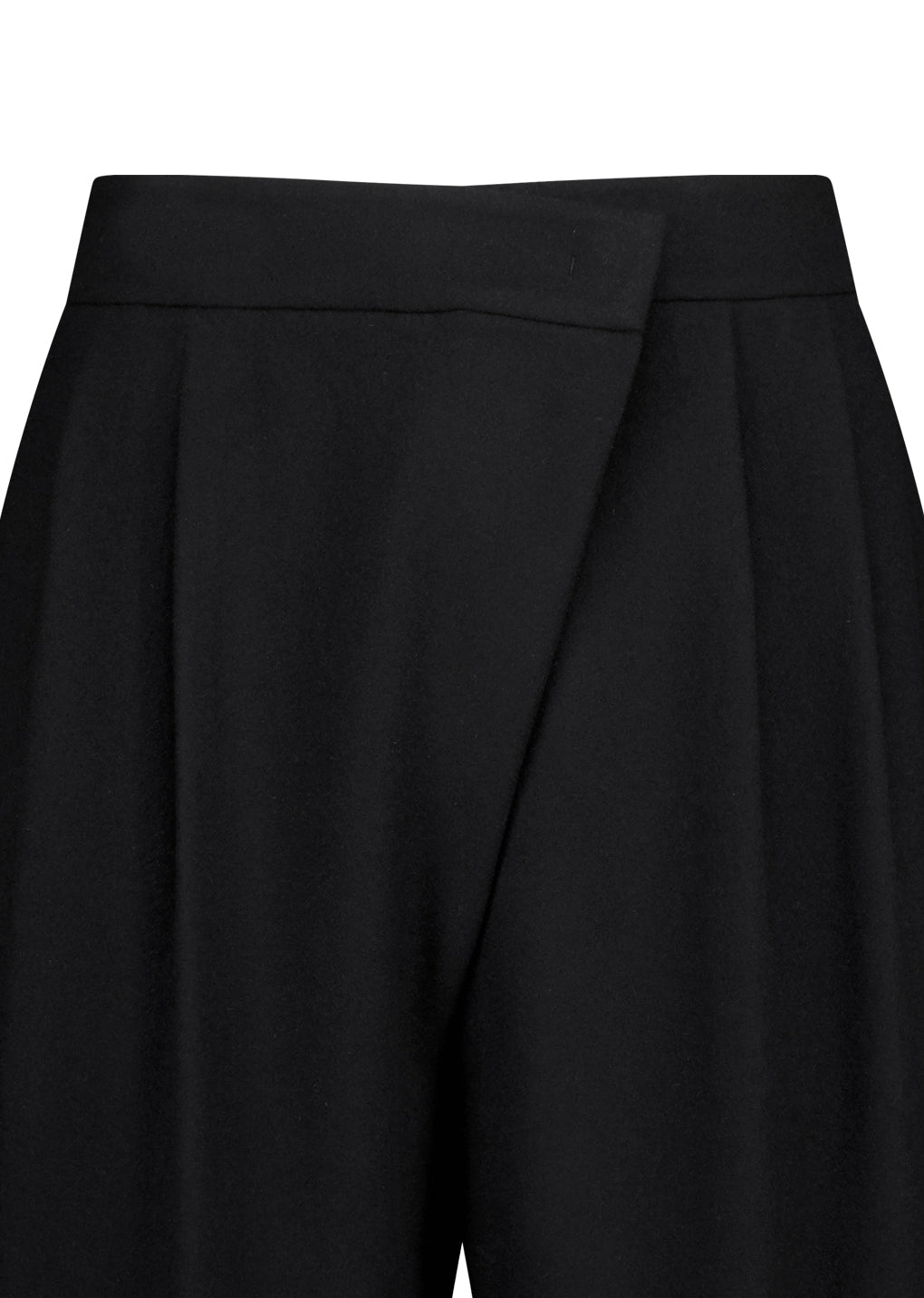 wool wrap pants, black
