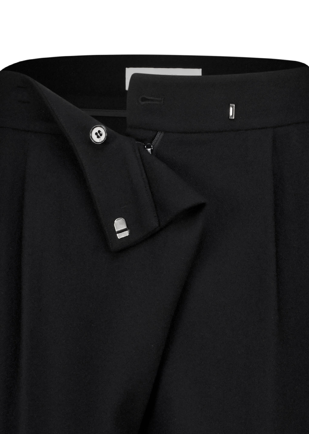 wool wrap pants, black