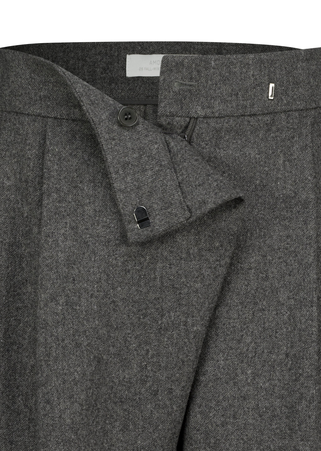 wool wrap pants, charcoal