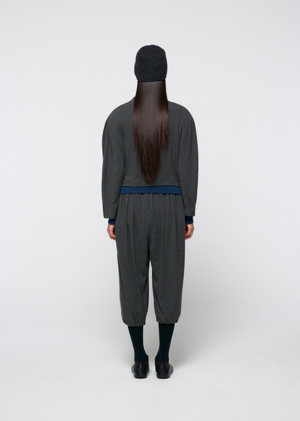 cashmere knit beanie, charcoal