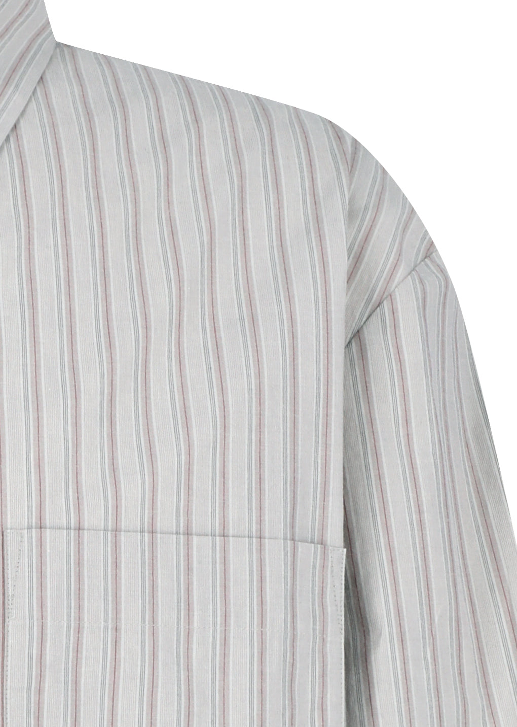 stripe square pocket oversized shirts, grey