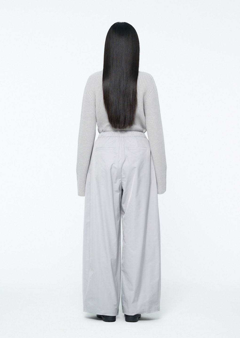 ribbed turtle pullover, light grey