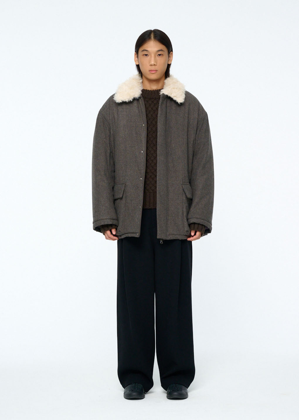 wool safari jumper, charcoal hover