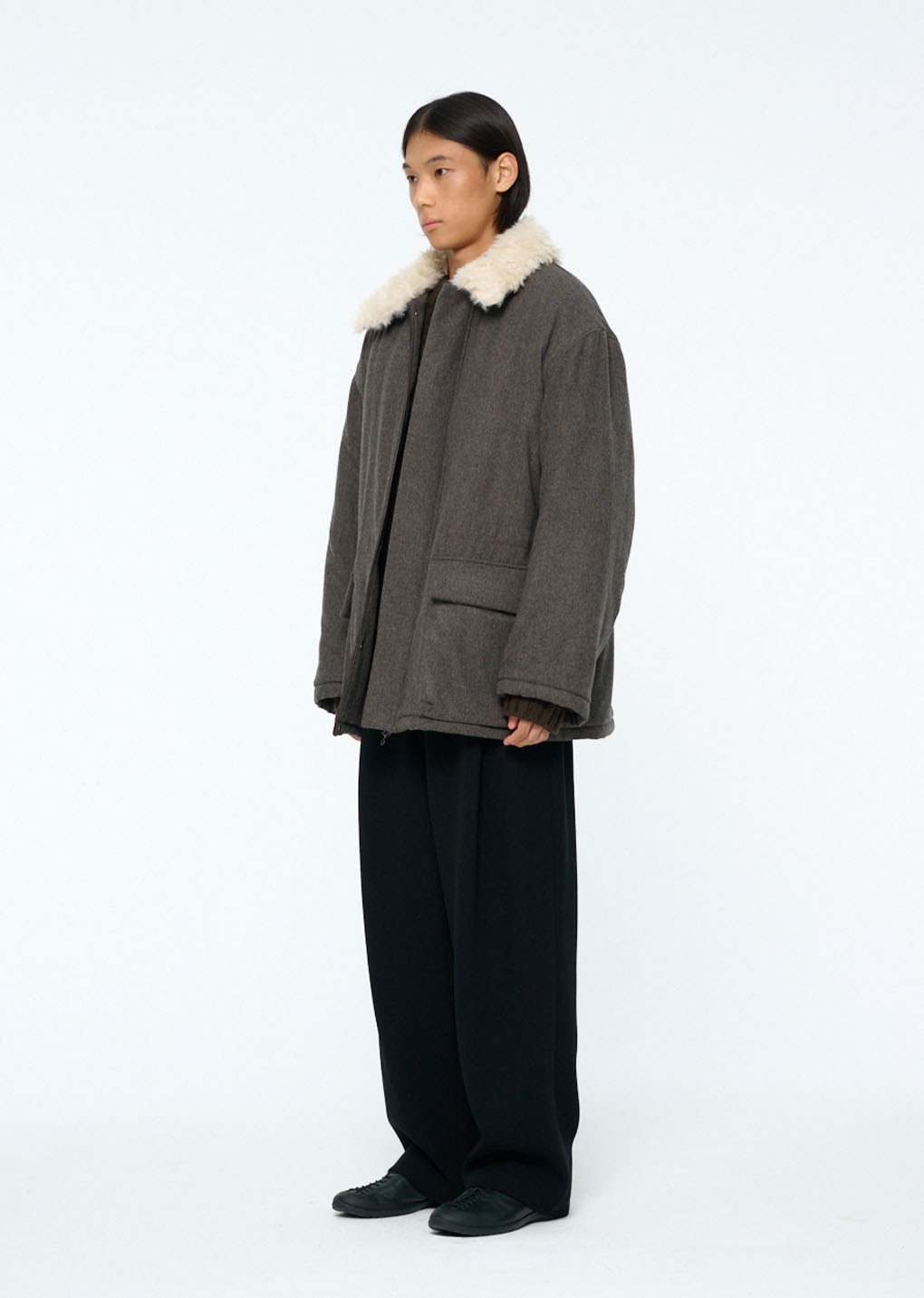 wool safari jumper, charcoal