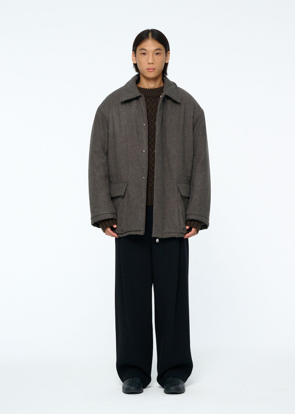 wool safari jumper, charcoal