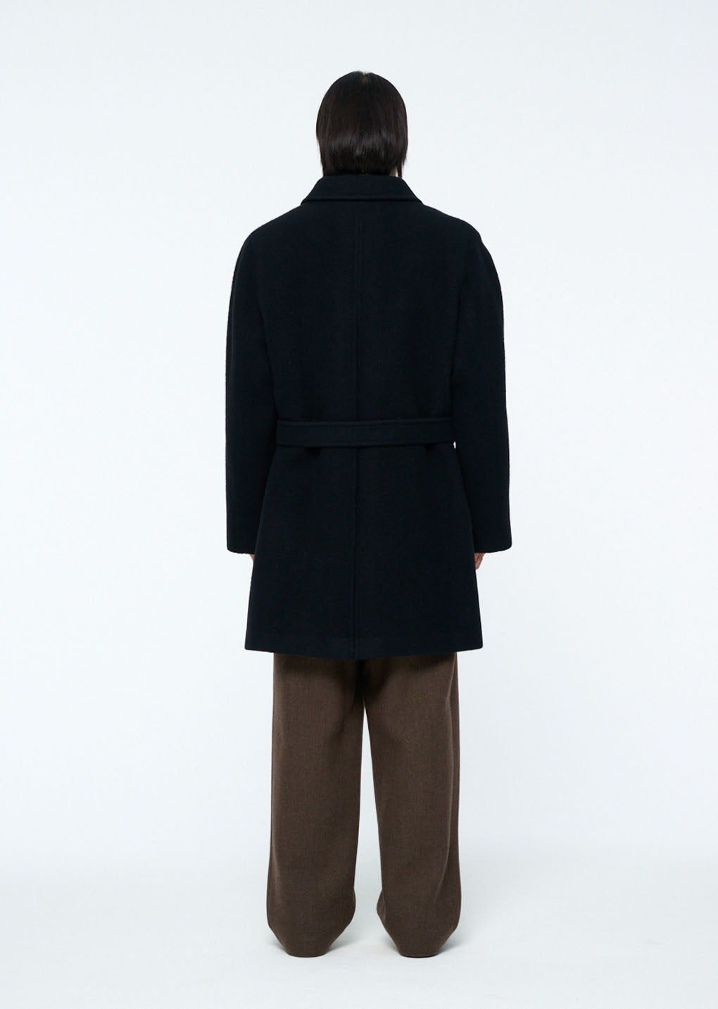 mens raglan coat, black