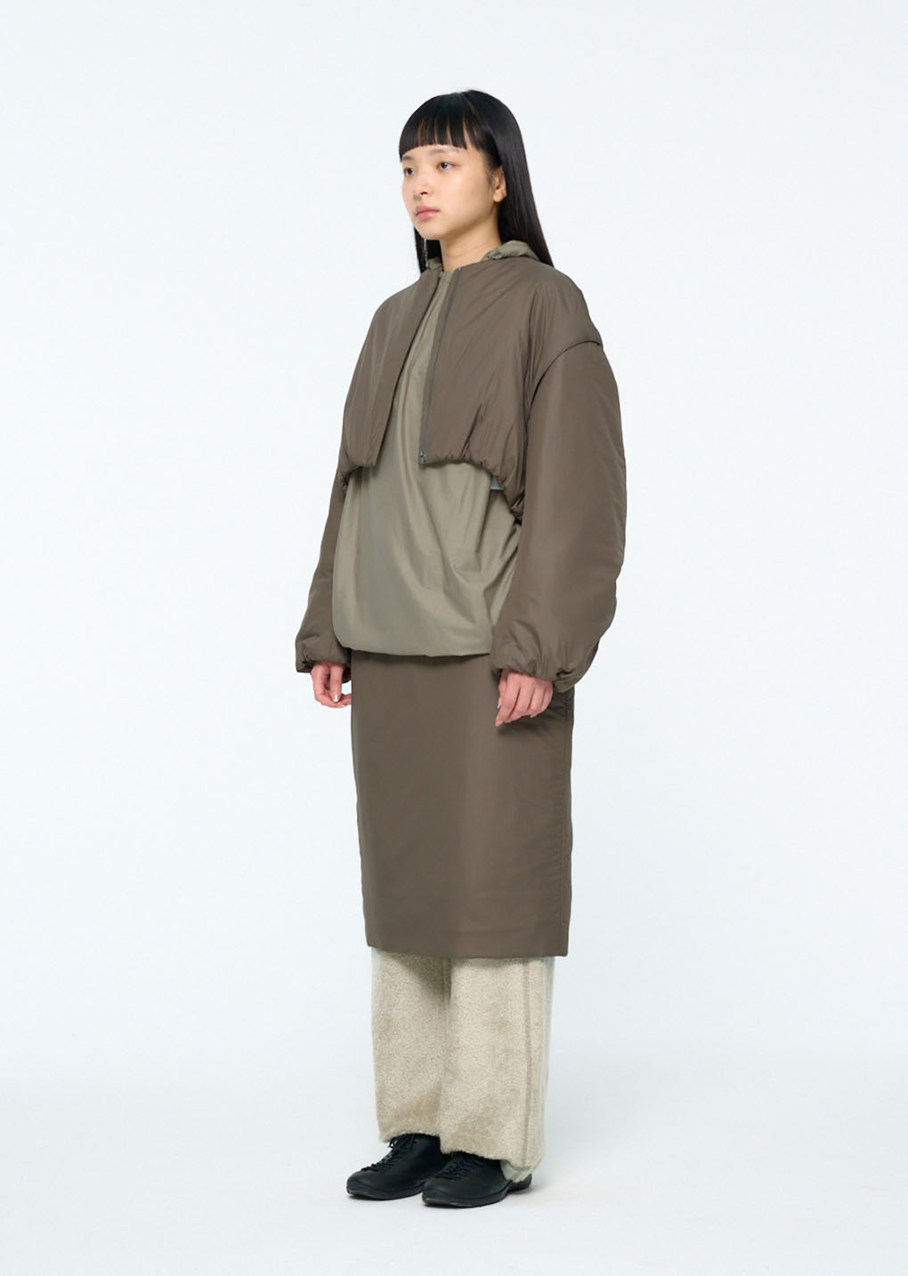 padded skirt, brown