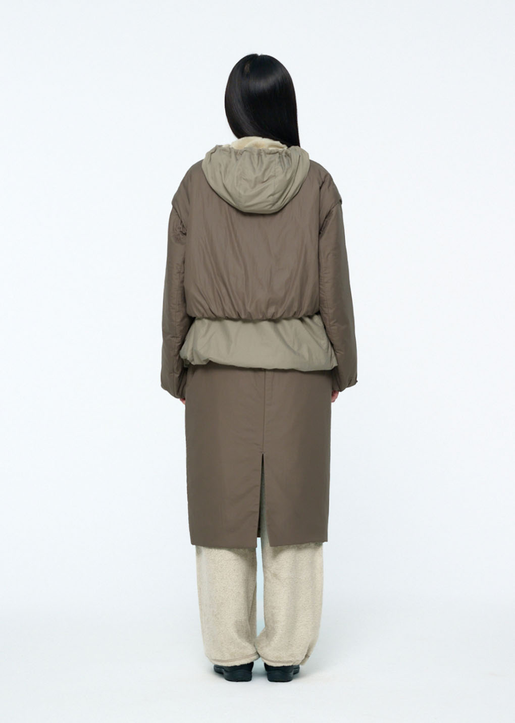 padded skirt, brown