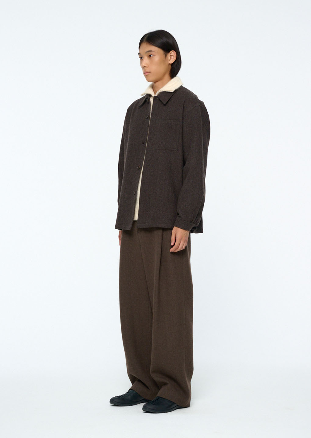 wool shirts, dark brown