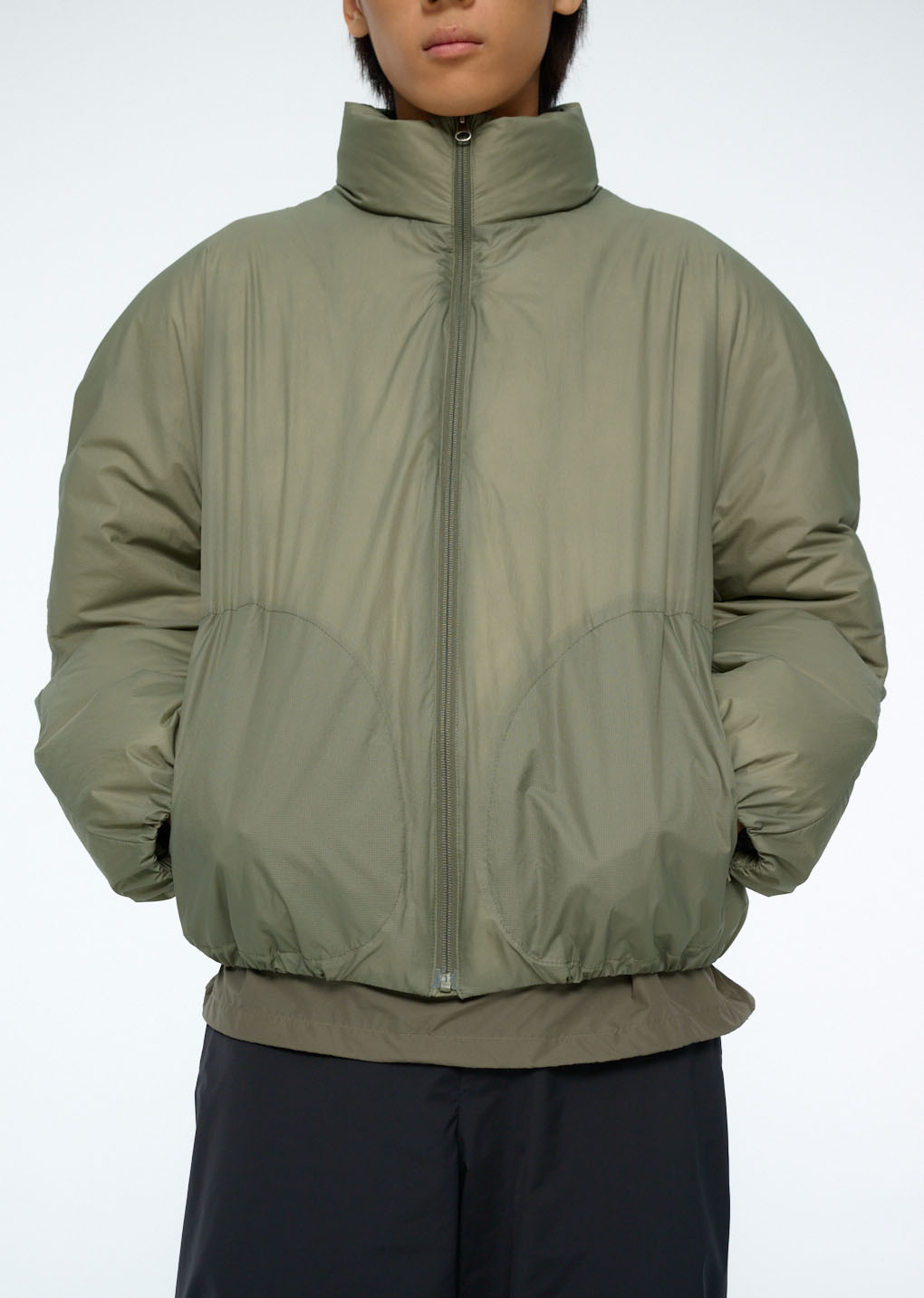 [PRE-ORDER] nylon reversible goose down puffer, khaki