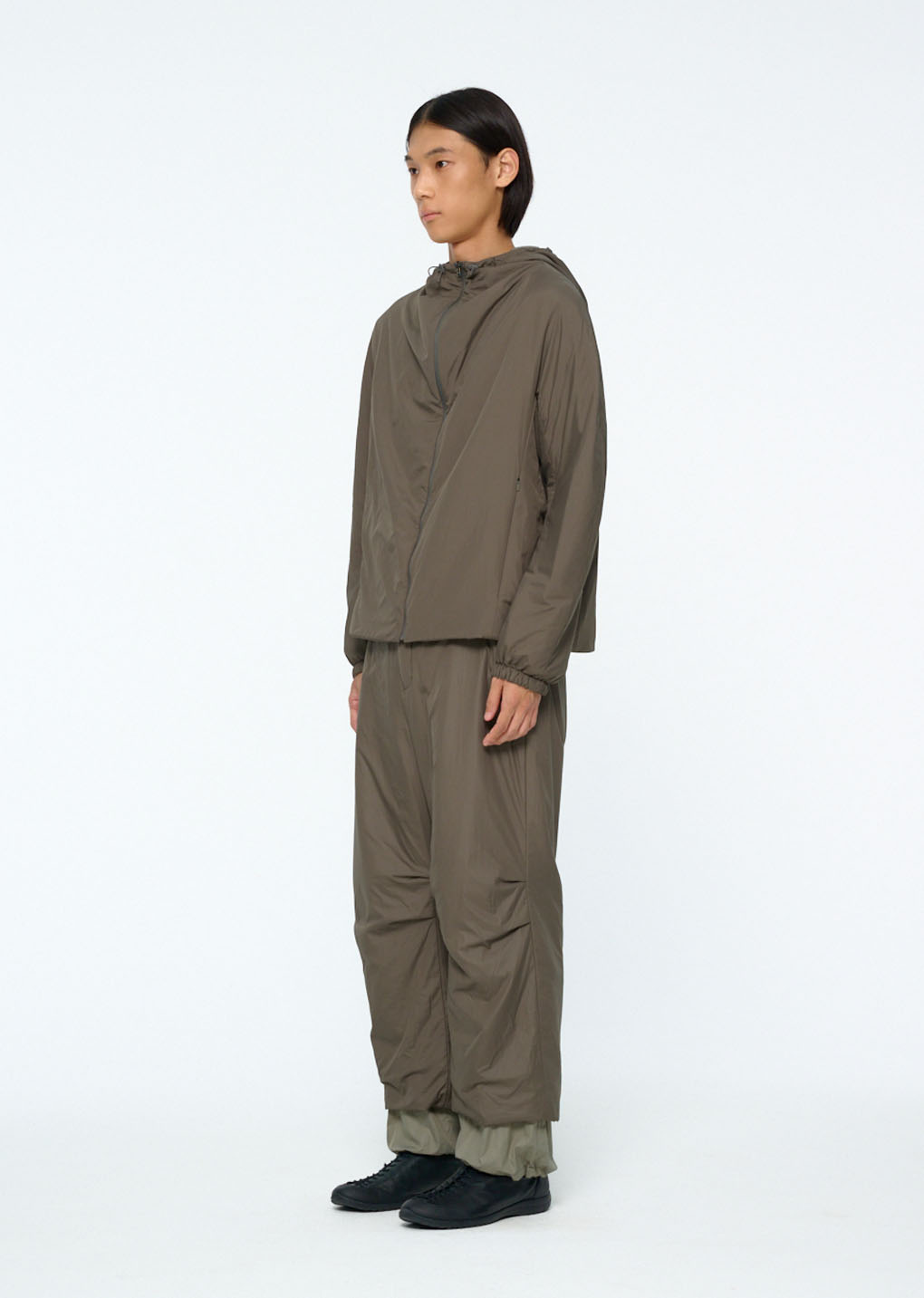 nylon reversible hood jumper, brown