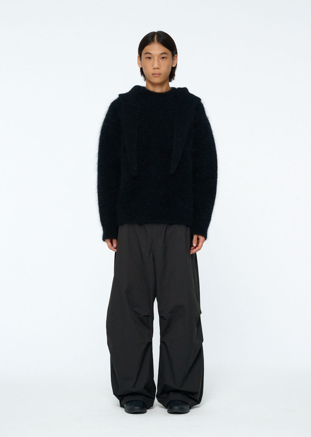 hairy balaclava scarf, black hover