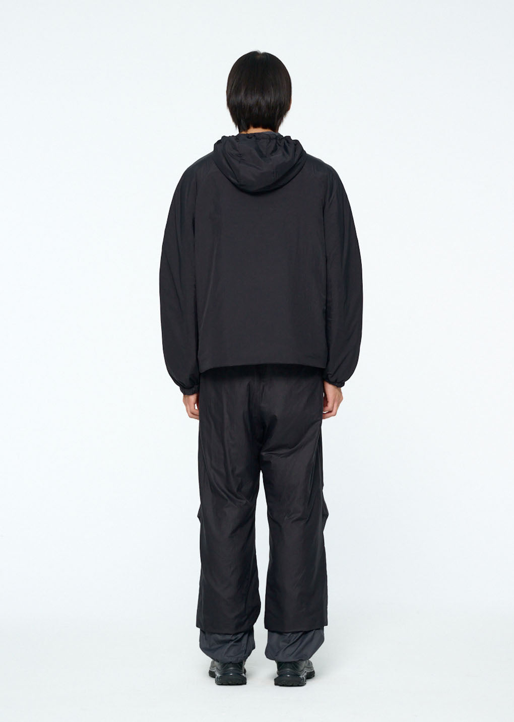 nylon reversible hood jumper, black