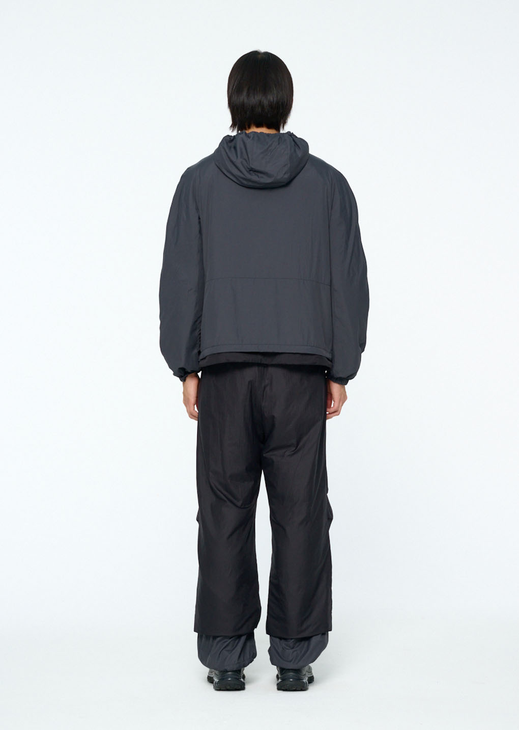 nylon reversible hood jumper, black
