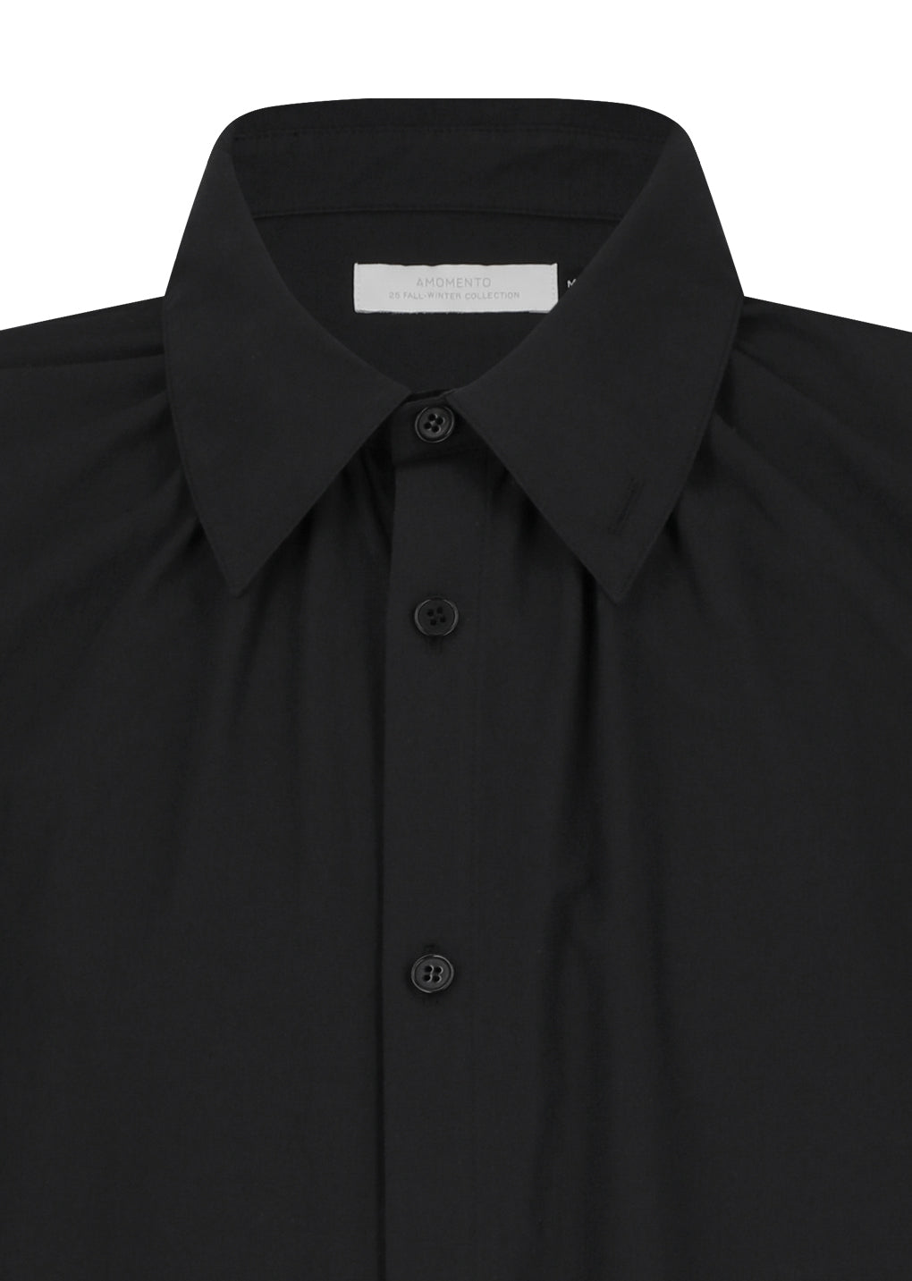 neck shirring oversized shirts, black