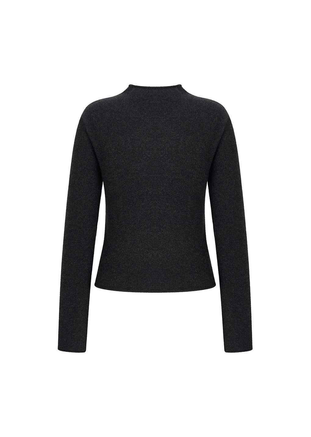 cashmere half neck knit top, charcoal