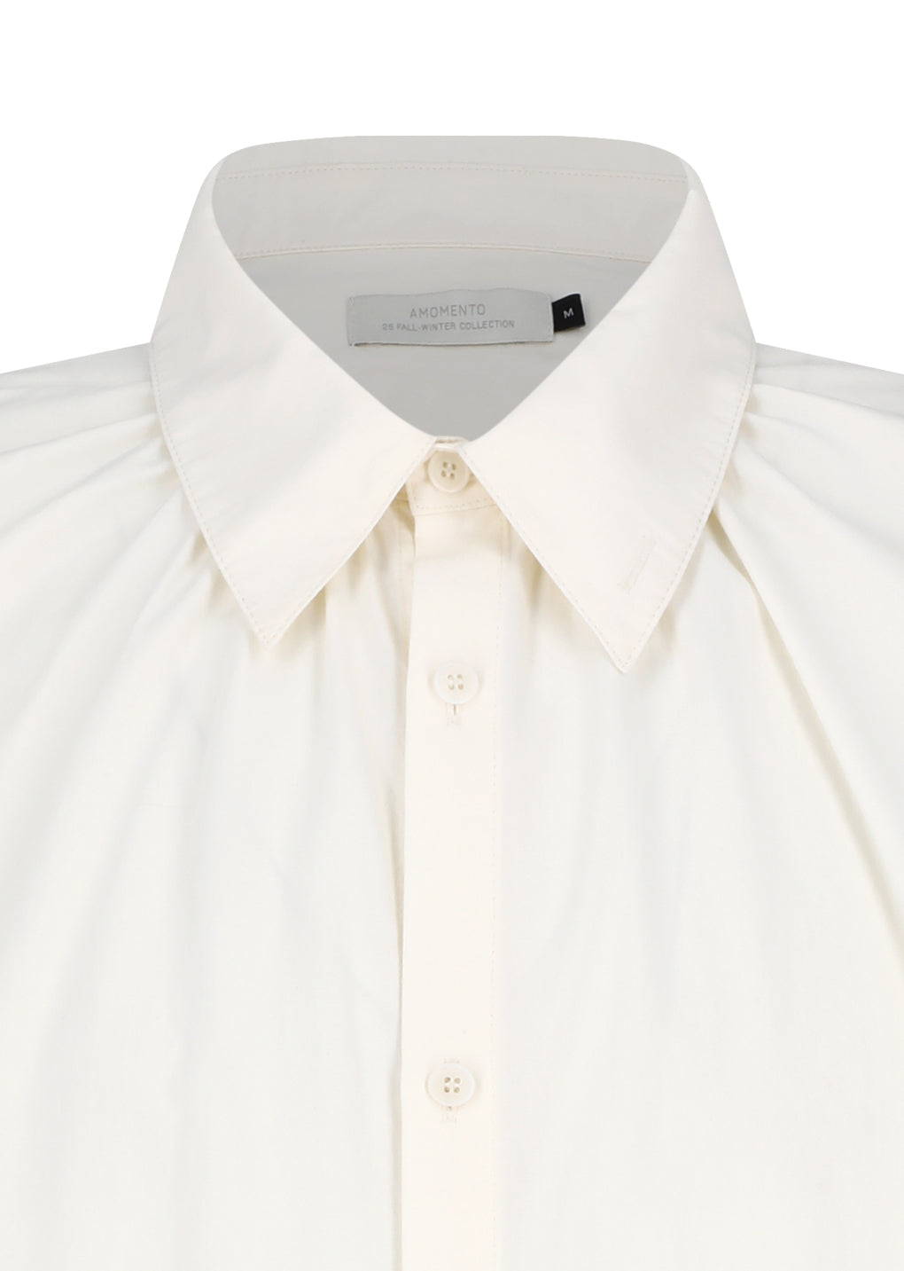 neck shirring oversized shirts, ecru