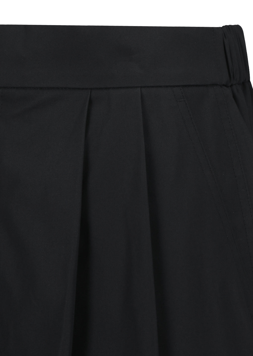 two tuck wide shorts, black