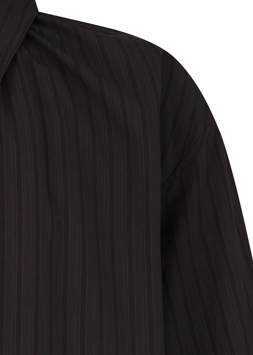 stripe shirring oversized shirts, brown