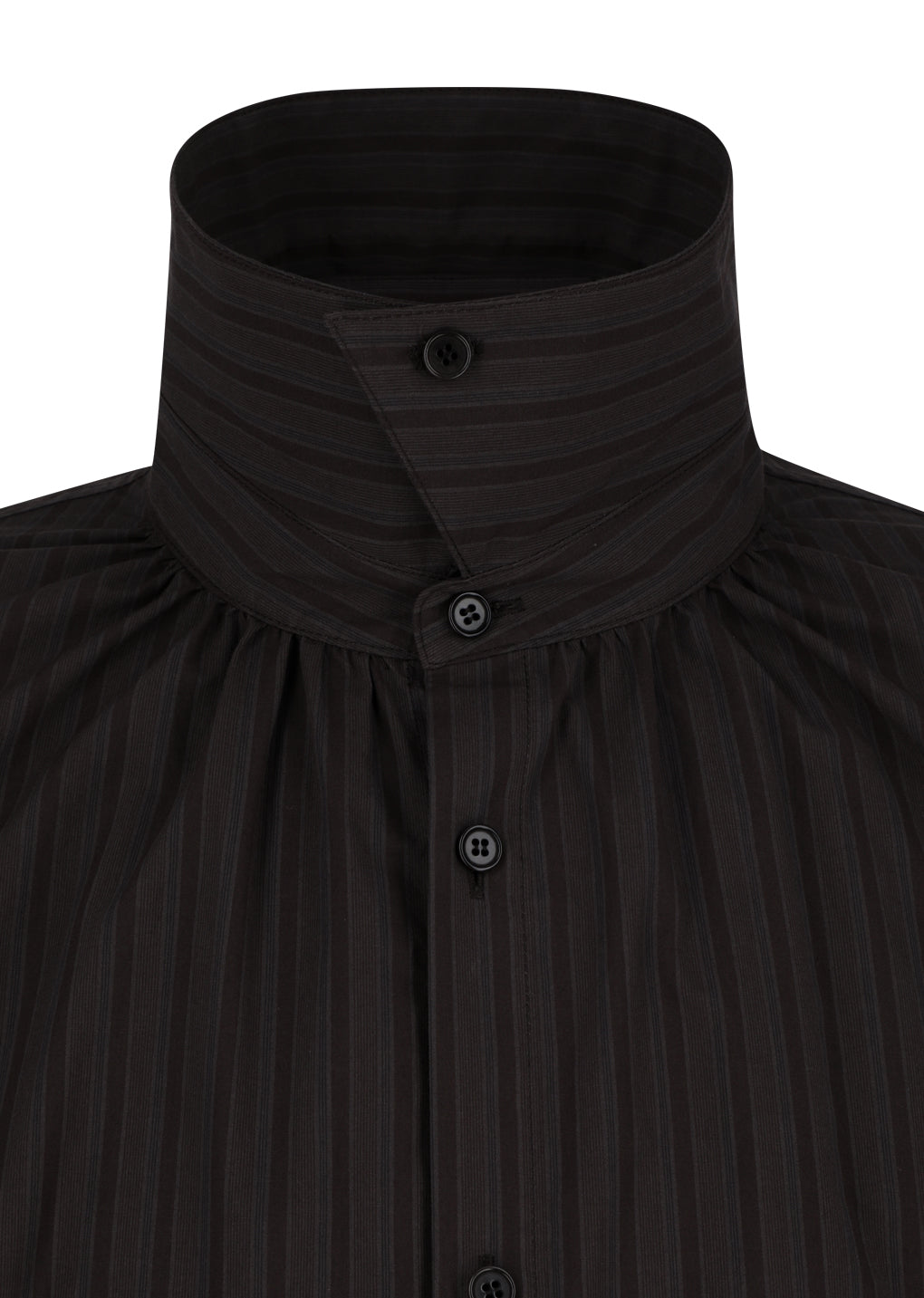 stripe shirring oversized shirts, brown
