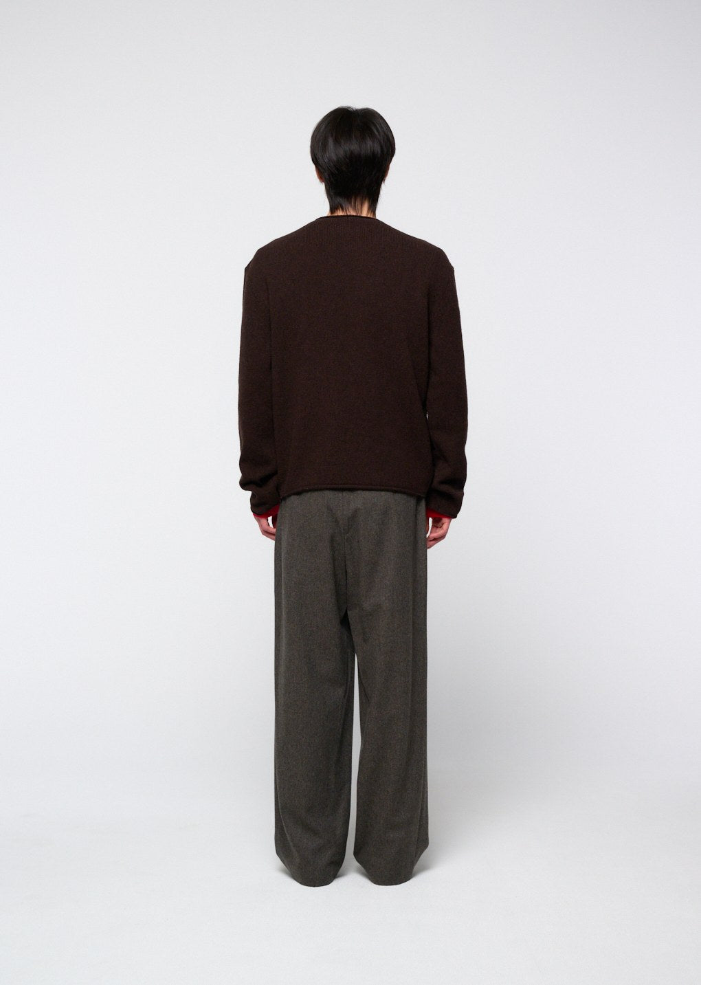 cashmere crewneck knit, red