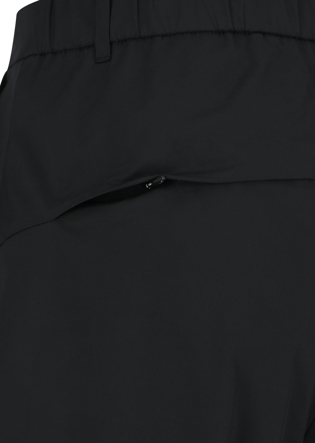 taffeta curved leg pants, black