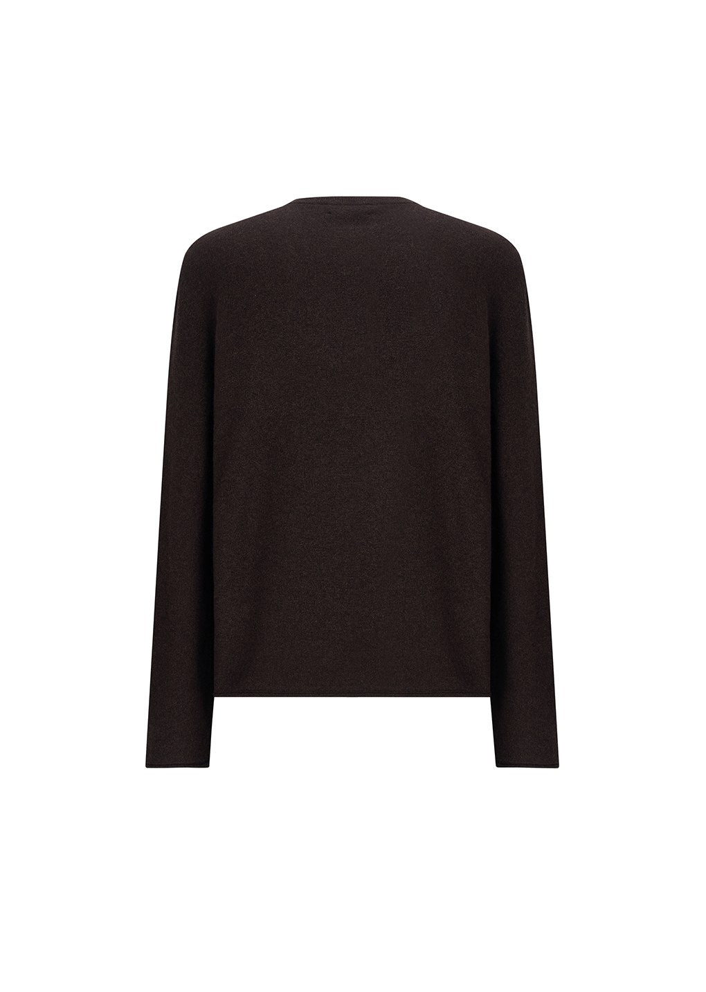 cashmere easy crewneck knit, brown