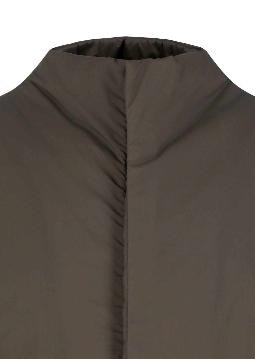 sheer nylon padded vest, brown