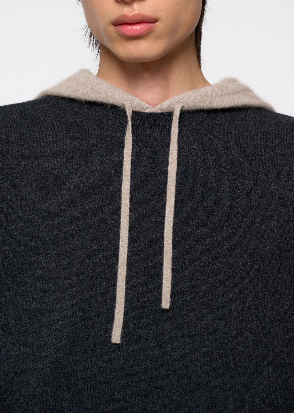 cashmere easy half sleeve knit, charcoal