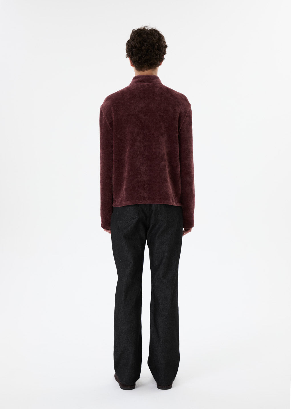 velvet zip up jumper, burgundy
