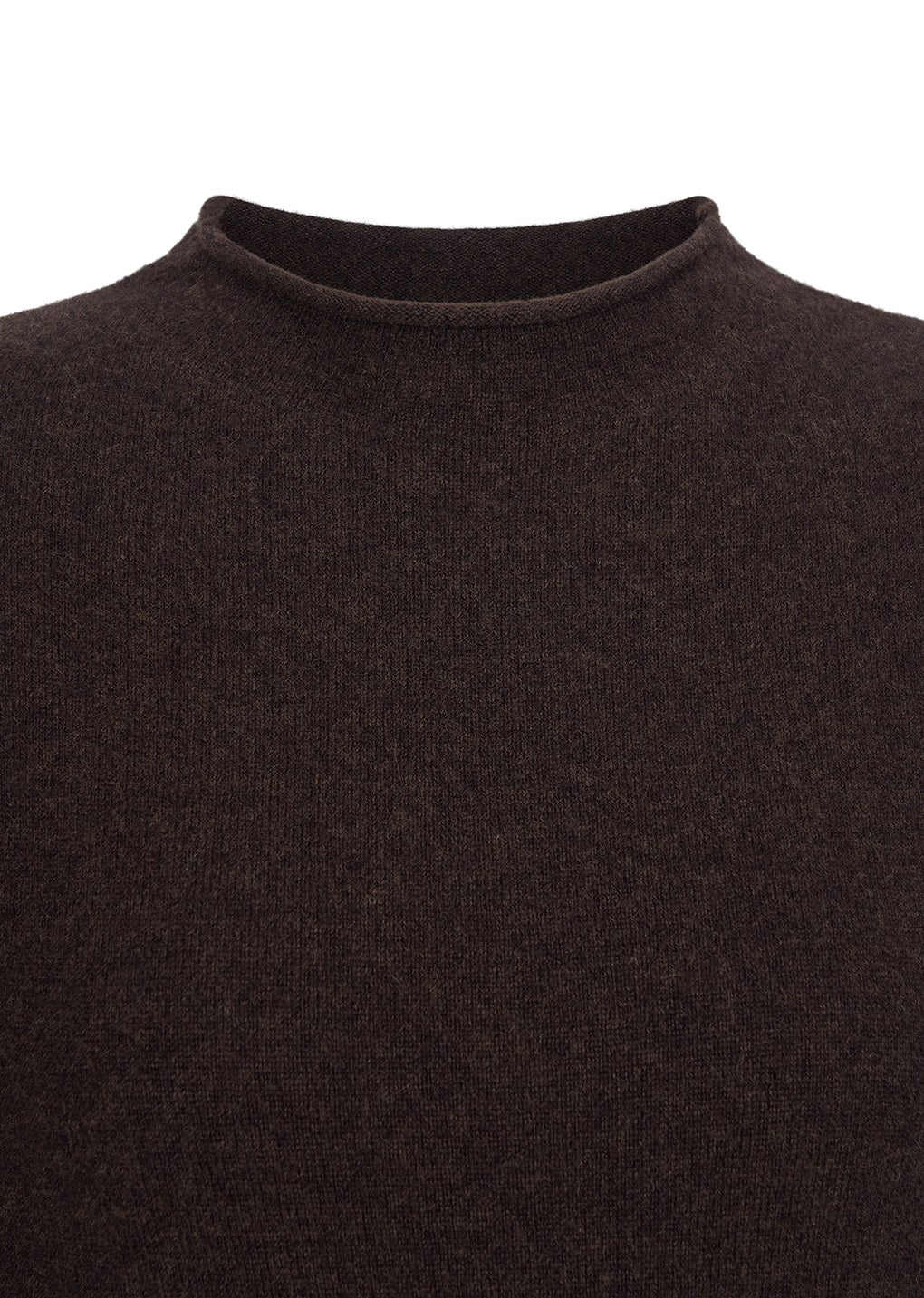 cashmere half neck knit top, brown