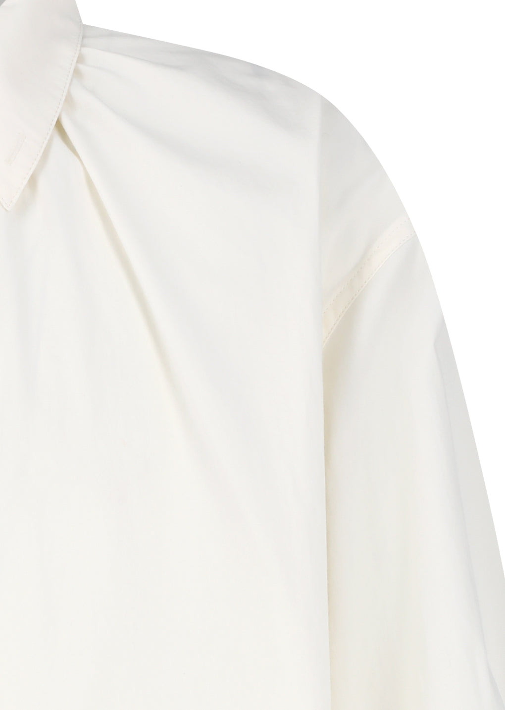 neck shirring oversized shirts, ecru