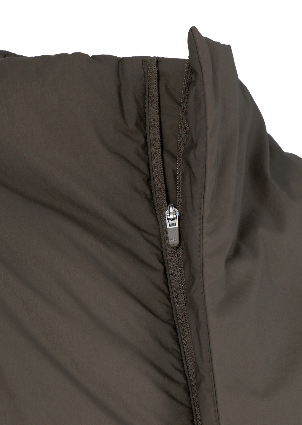 sheer nylon padded vest, brown