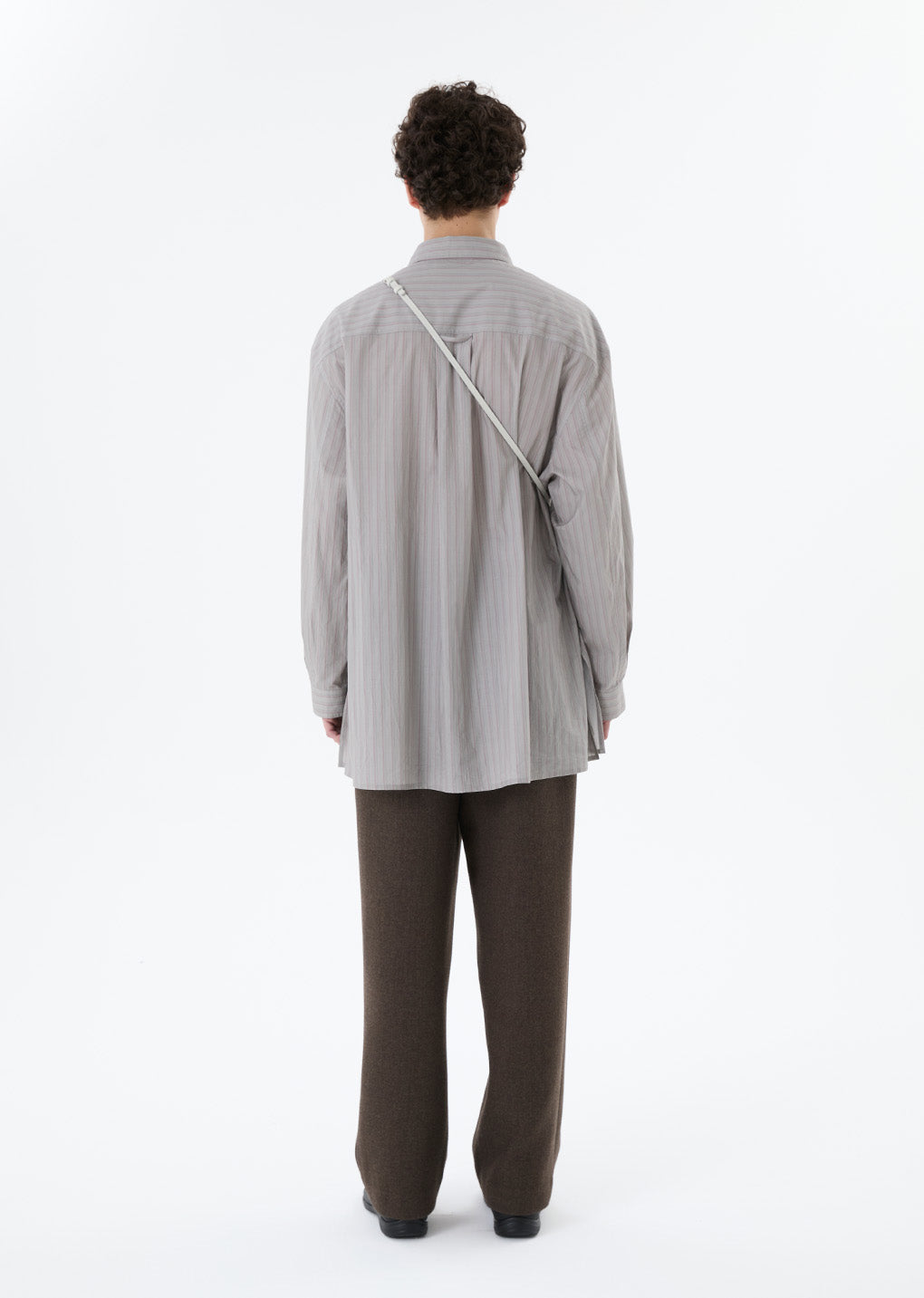 stripe shirring oversized shirts, grey