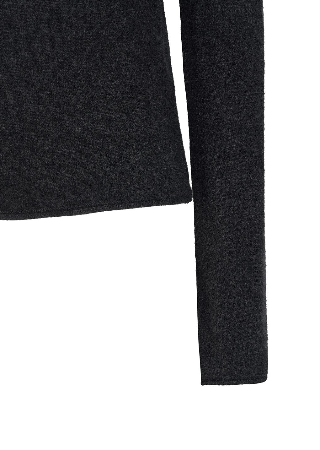 cashmere half neck knit top, charcoal