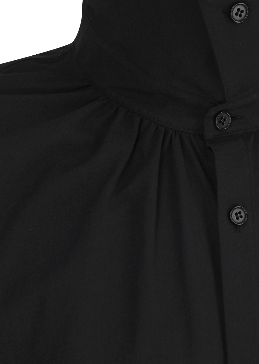 neck shirring oversized shirts, black