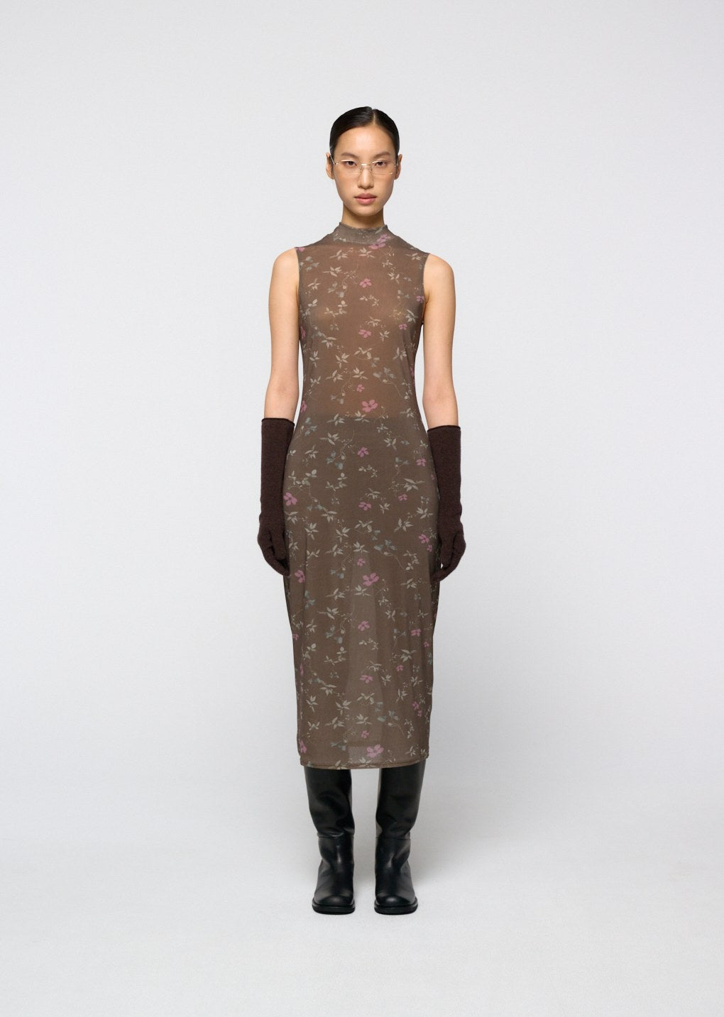 cashmere gloves, brown