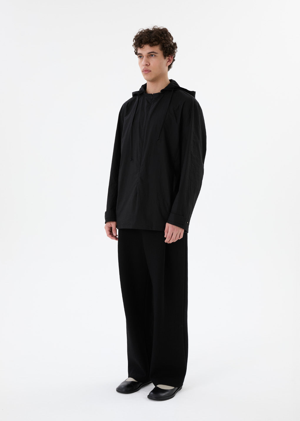 detachable hood shirts, black