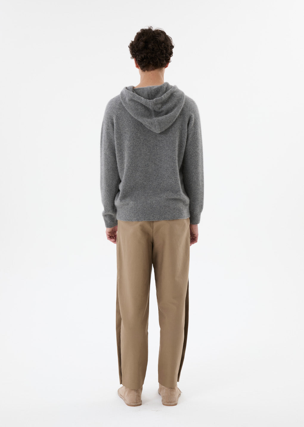racoon hoodie knit, charcoal