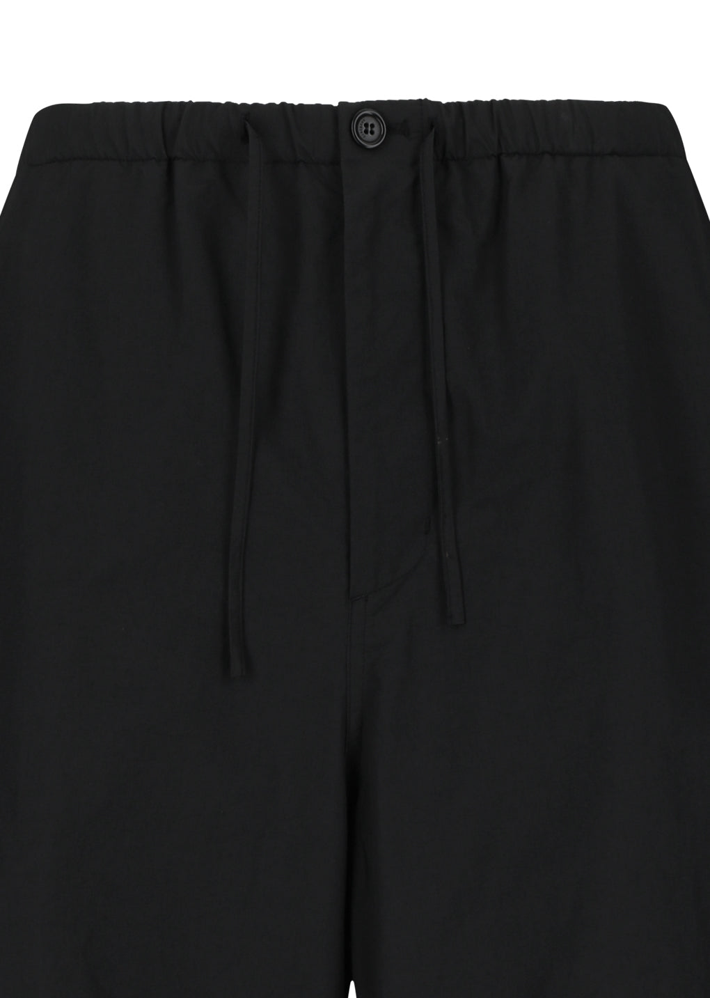 drawstring wide fatigue pants, black